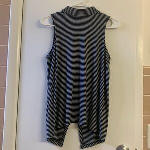 Striped sleeveless open back top